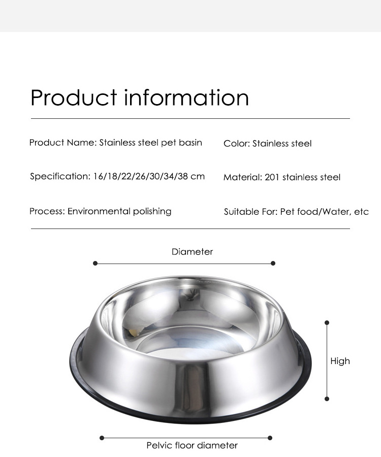 Premium pet food water slow feeder bowl non-skid silicone stainless steel dog bowl with rubber base