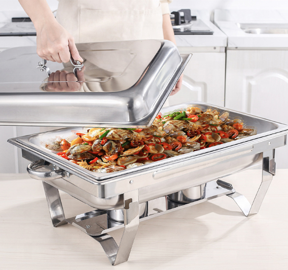 Wholesale Indian chaffing dish rectangle electric buffet food warmer stainless steel chafing dishes for sale