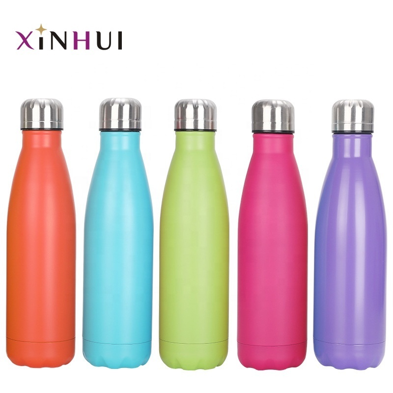 Eco friendly double wall cola shaped flasks vacuum insulated thermos stainless steel water bottle