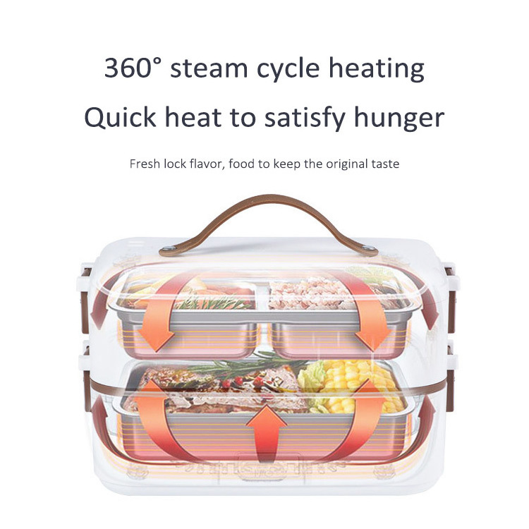 Food Warmer Mini Heating 2 Layer Heated Rice Cookers Portable Car Electric Steamed Cooking Lunch Box