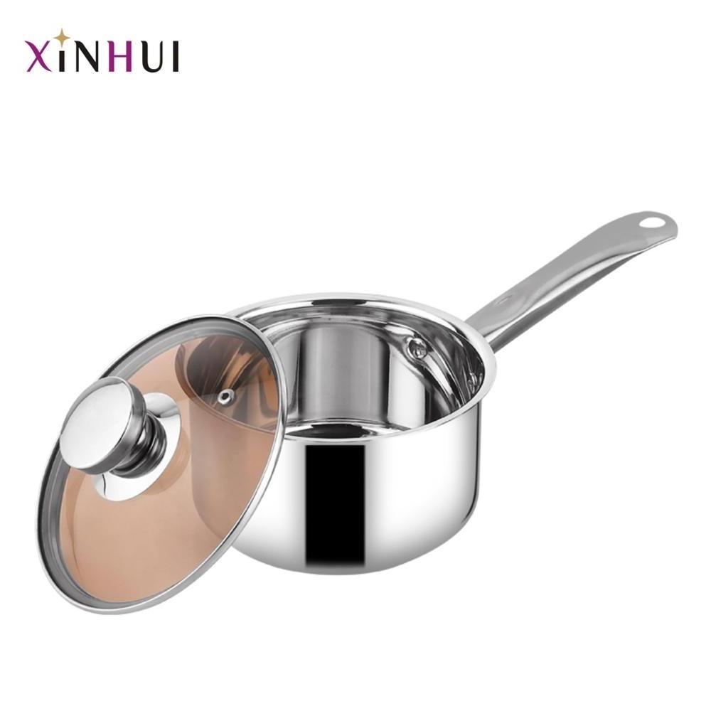 Non stick cooking pot stainless steel saucepan milk boiling pot with lid