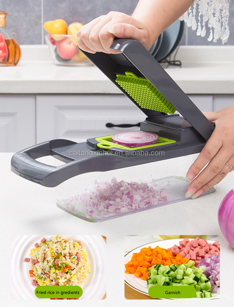 multifunctional Cheese Grater Vegetable cutter Slicer Dicer Cutter Onion Vegetable Chopper with Container and Blades