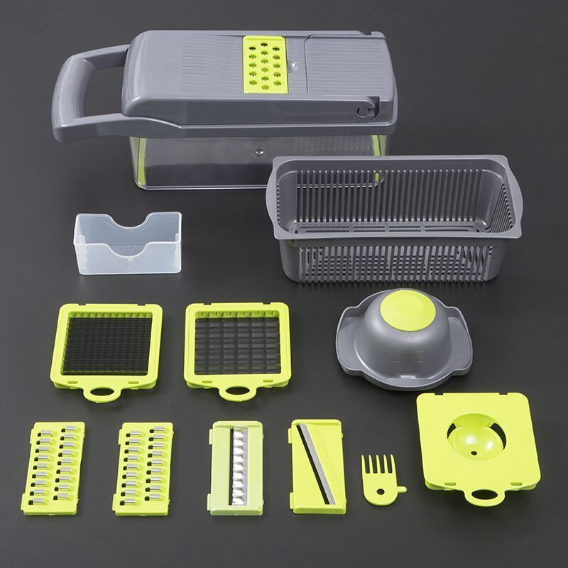 multifunctional Cheese Grater Vegetable cutter Slicer Dicer Cutter Onion Vegetable Chopper with Container and Blades