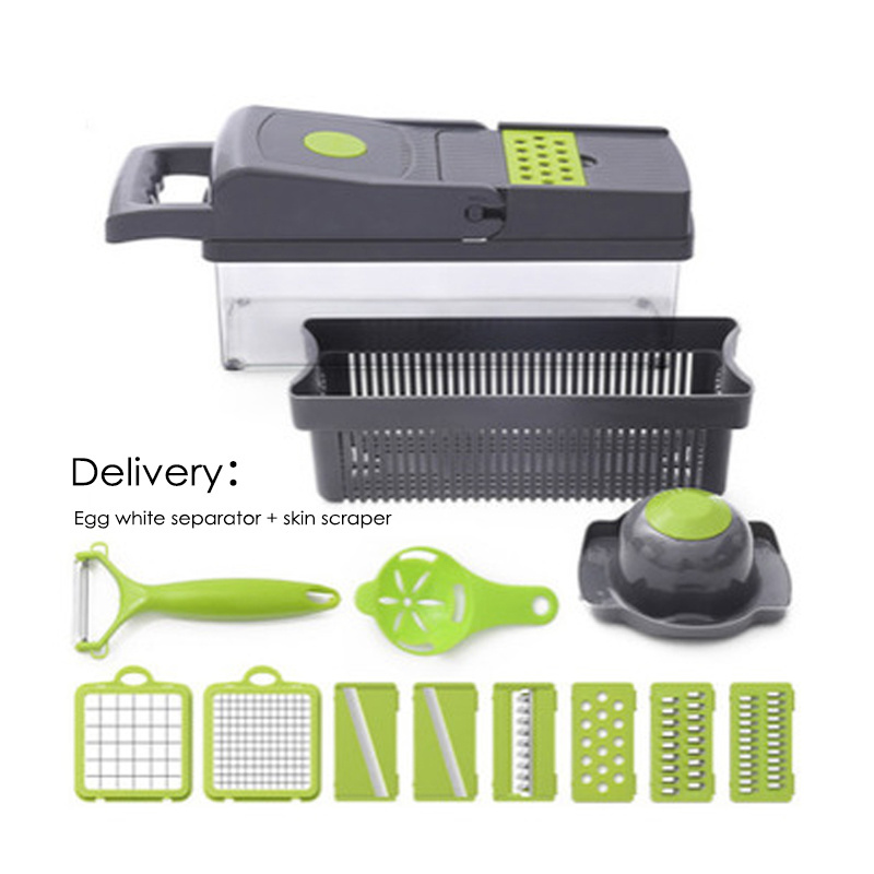 12 In 1 Multi-Function Automatic Cleaning Cutting Tools Manual Mandoline Slicer Set Vegetable Cutter