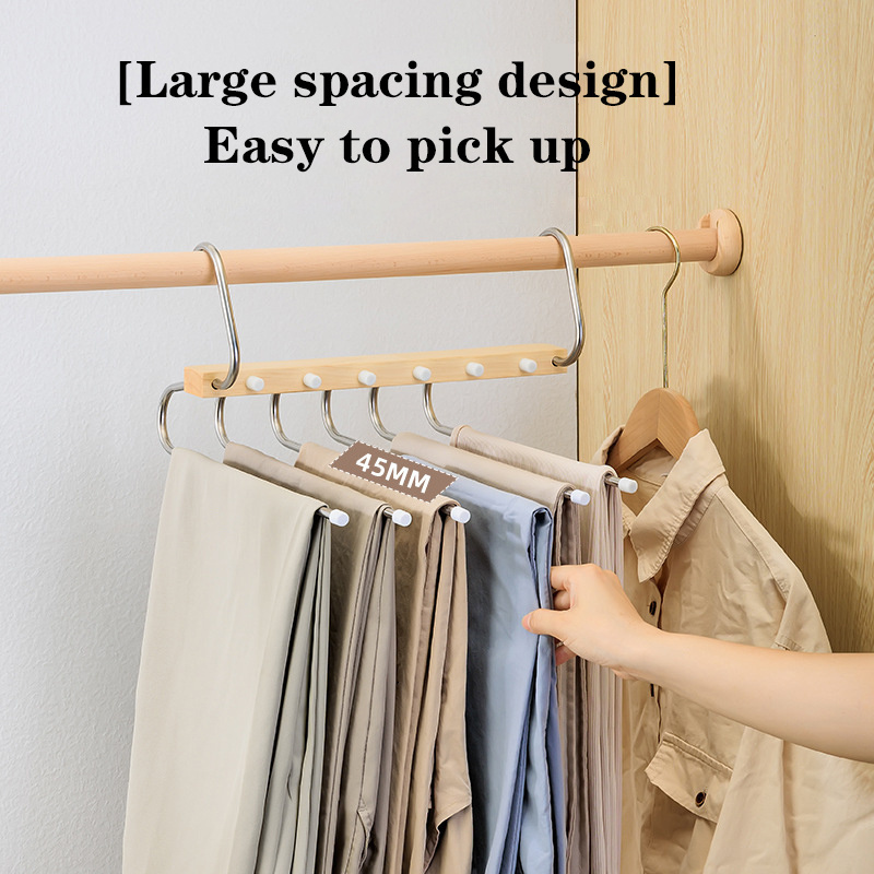 Best seller 2023 New style 5 In 1 Stainless Steel Multifunction Pants rack Foldable Jeans holder Closet Hangers  Trousers Rack