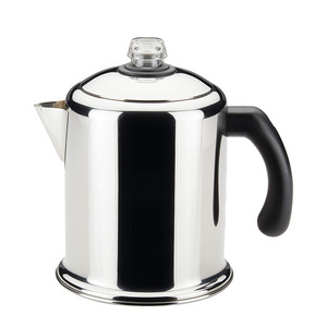 Camping Brew Coffee Pot Stainless Steel Stovetop Classic Coffee Percolator Portable Coffee Maker with Filter