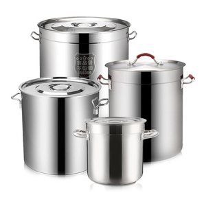 Restaurant Cooking Thick 20L Capacity Rice Barrel With Cover 304 Stainless Steel Stock Soup Bucket Pot