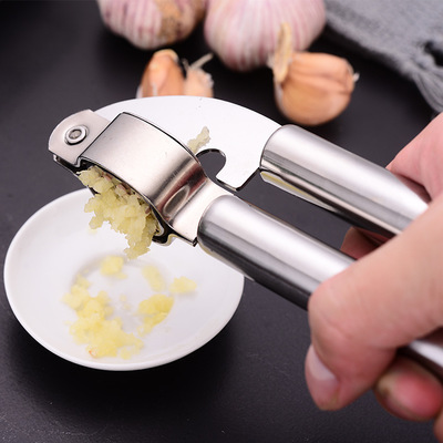 Premium Multifunctional Kitchen Gadgets Garlic Mincer Crusher Rocker Manual Stainless Steel Garlic Press