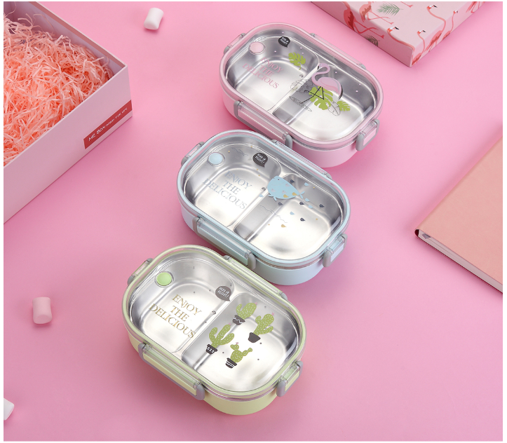 High Quality Eco friendly Airtight SS304 Compartment Korean Bento Lunch Box Stainless Steel for Kids