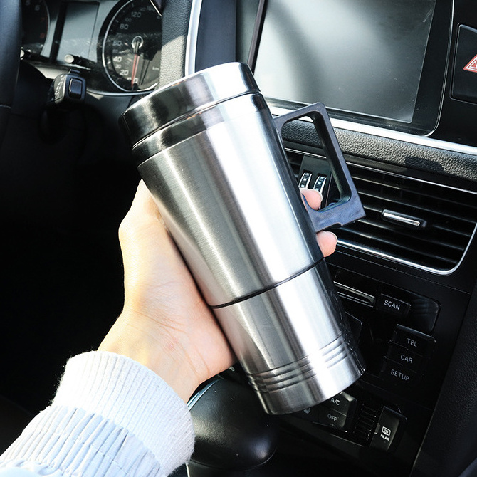 Popular Creative 12v electric kettle for car Stainless Steel Car Charger Heated Travel Mug Warming Cup