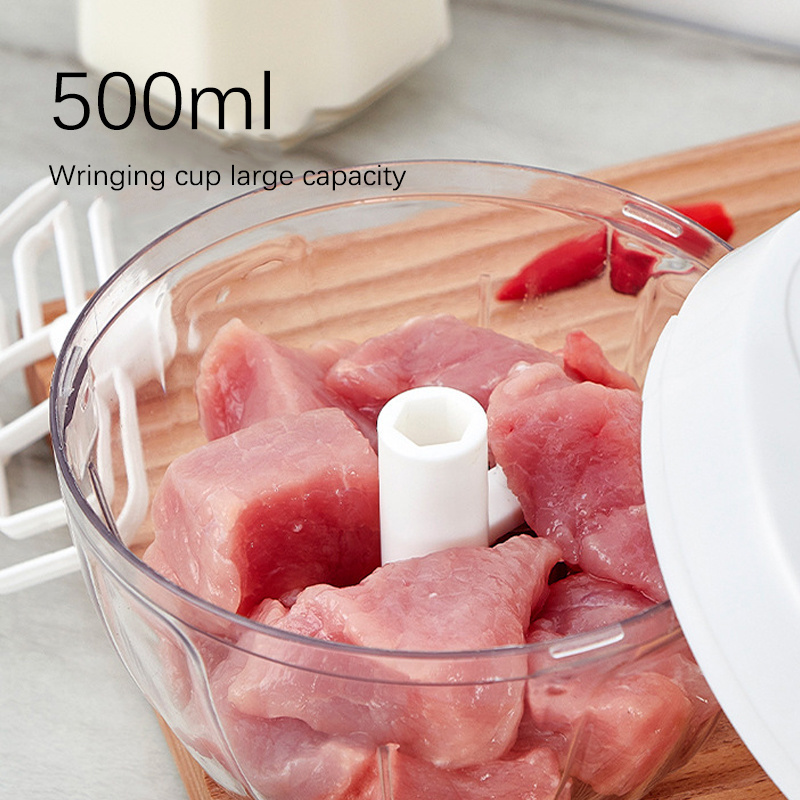 Multi-function Fruits Nuts Meat Processor Crusher Salad Onion Mini Manual Food Chopper with Slicer Egg Beater