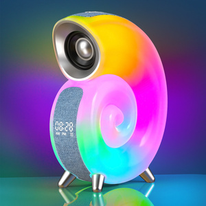 2023 Hot Sale multifunction APP control atmosphere light speaker rgb desk lamp alarm clock conch Wireless bluetooth Speaker