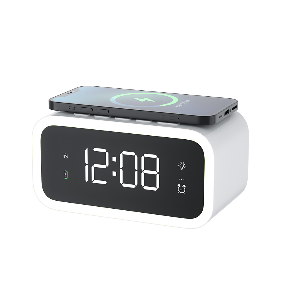 desk table led lamp with digital alarm clock cute portable mood lamp 3 in 1 wireless charger for iphone