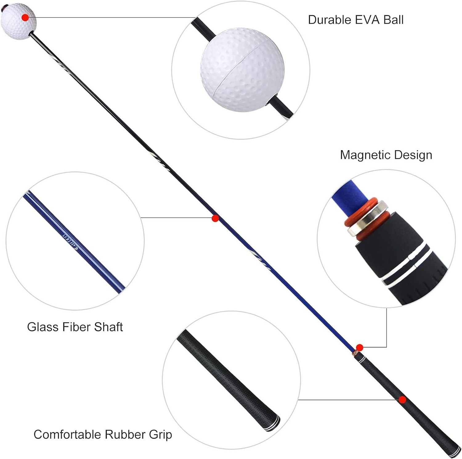 Hot Sale Golf Swing Trainer Golf Swing Stick Magnetic Practice Stick Outdoor Beginner Golf Swing Training Aid