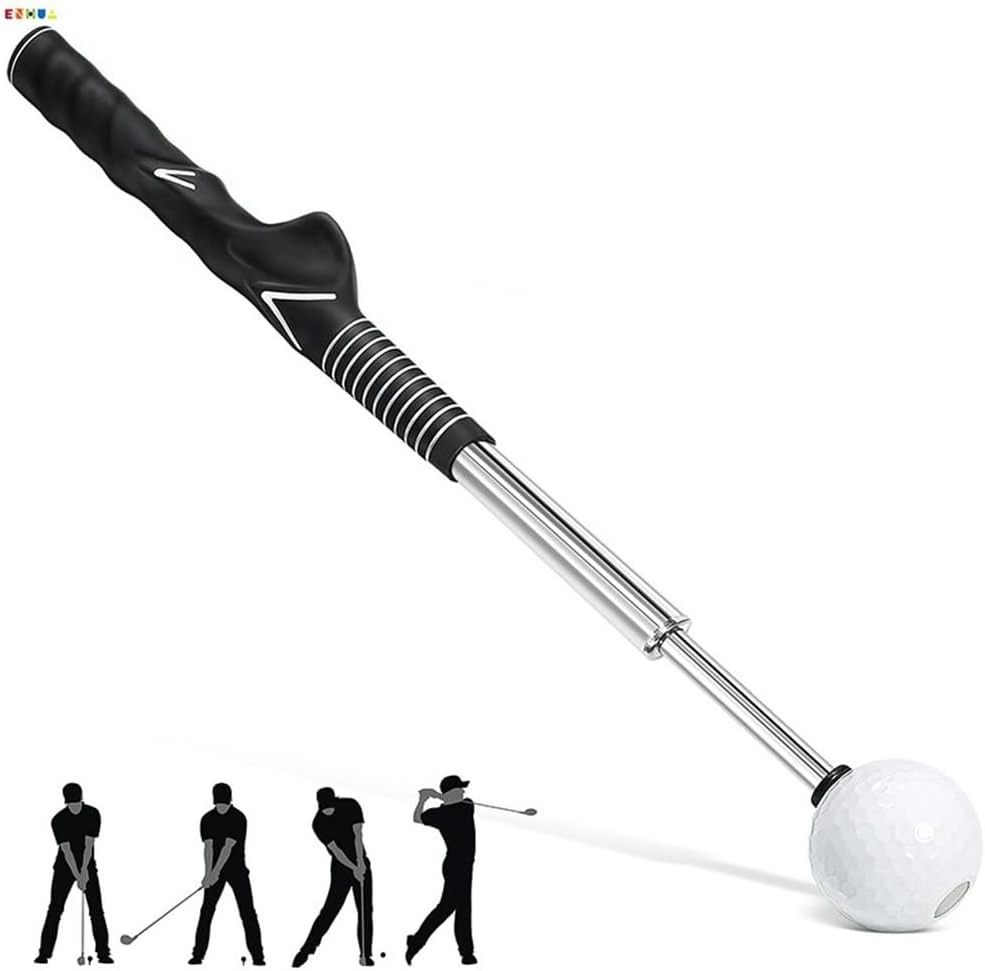 Custom Logo Adjustable Golf Swing Trainer Club Telescopic Golf Indoor Swing Practice Stick Scalable Iron Swing Trainer