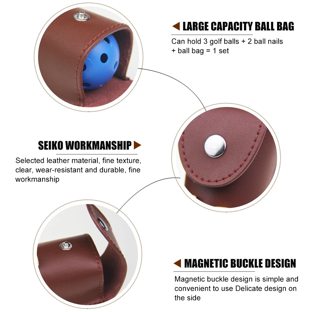 Factory Direct Golf Ball Pouch Bag Golf Tees Holder Divot Tool Holder Pouch Waist Belt Storage Pocket