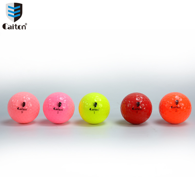 Crystal Golf Ball 2 Layers for Caiton Bulk Hot Selling Double Distance Good Quality Durable Colorful Custom Logo Tournament Ball