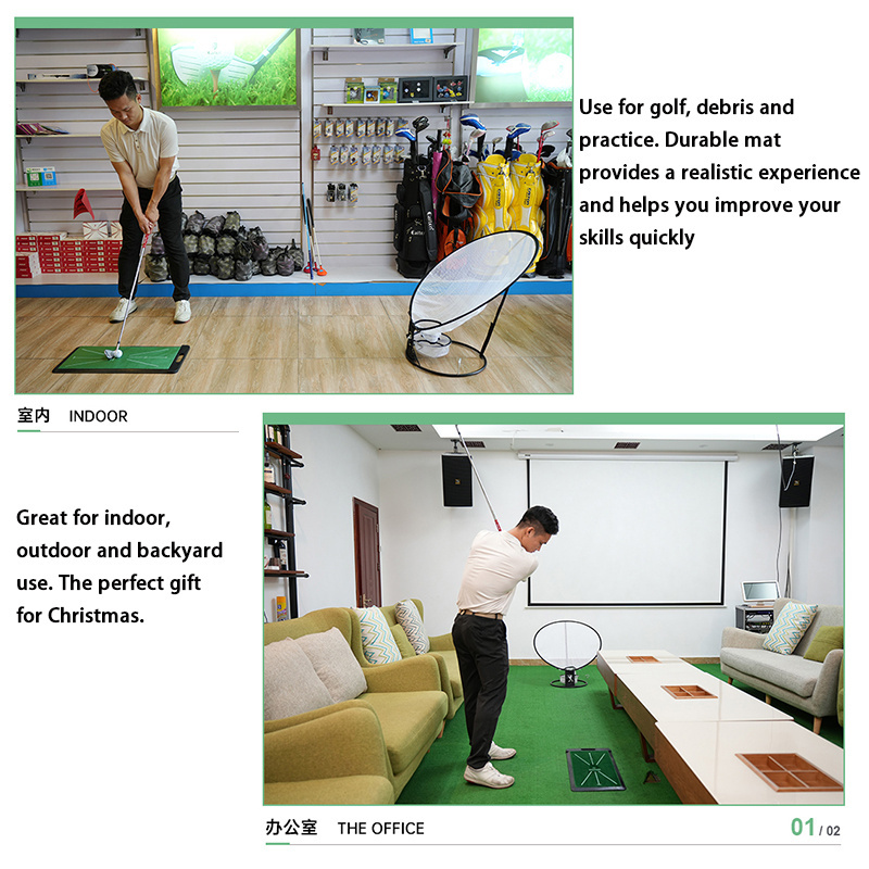 Portable Rubber Bottom Mini Golf Swing Hitting Mat Golf Training Mat For Swing Detection Batting Golf Mat