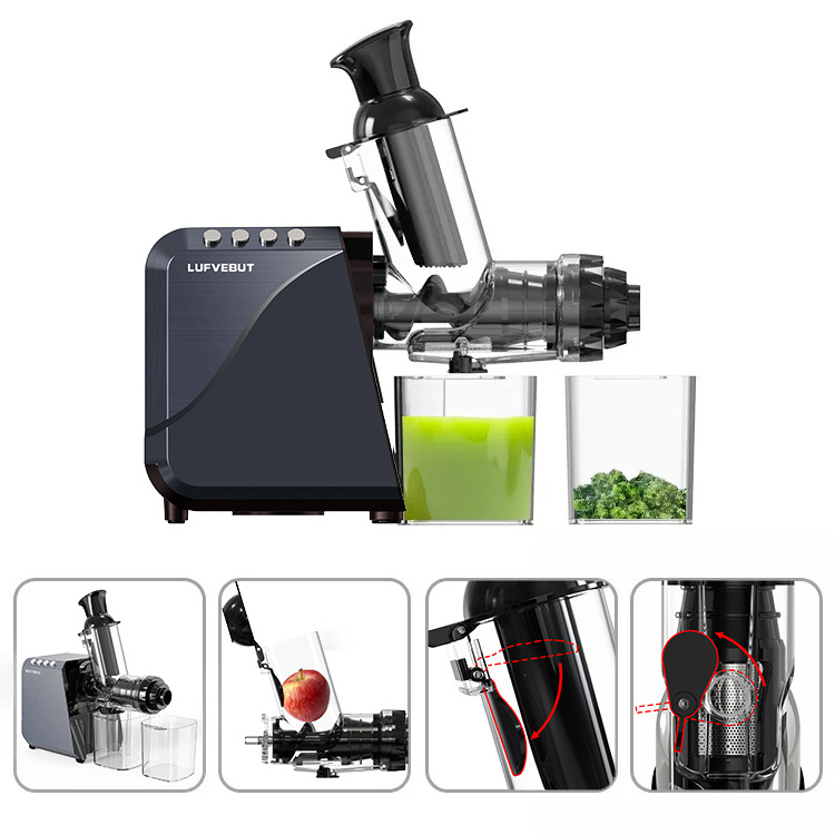 BPA Free New Masticating Juicer Quiet Motor Screw Press Tomato Orange Fruit Juicer Horizontal Whole Slow Juicer