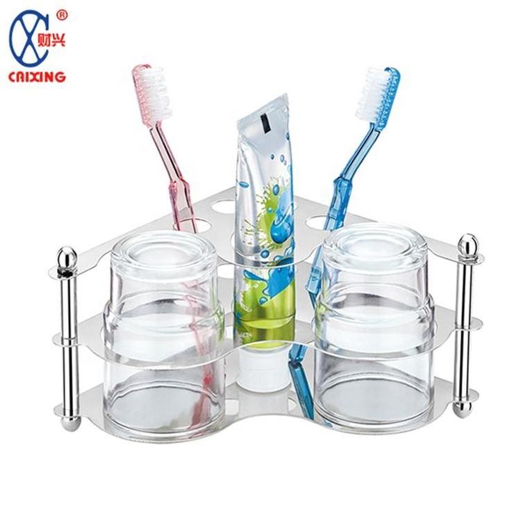 Hot selling first high quality durable metal stainless steel round toothbrush toothpaste holder rack