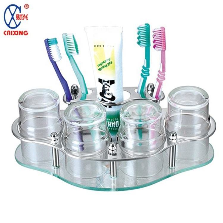 Hot selling first high quality durable metal stainless steel round toothbrush toothpaste holder rack