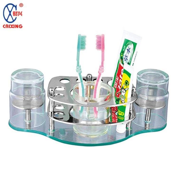 Hot selling first high quality durable metal stainless steel round toothbrush toothpaste holder rack