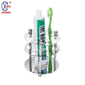 Hot selling first high quality durable metal stainless steel round toothbrush toothpaste holder rack