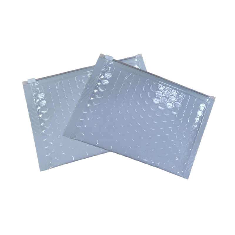 Recyclable Metallic Bubble Envelopes Pink Shockproof Shipping Mailers Packaging Zipper Padded Bubble Bags With LOGO