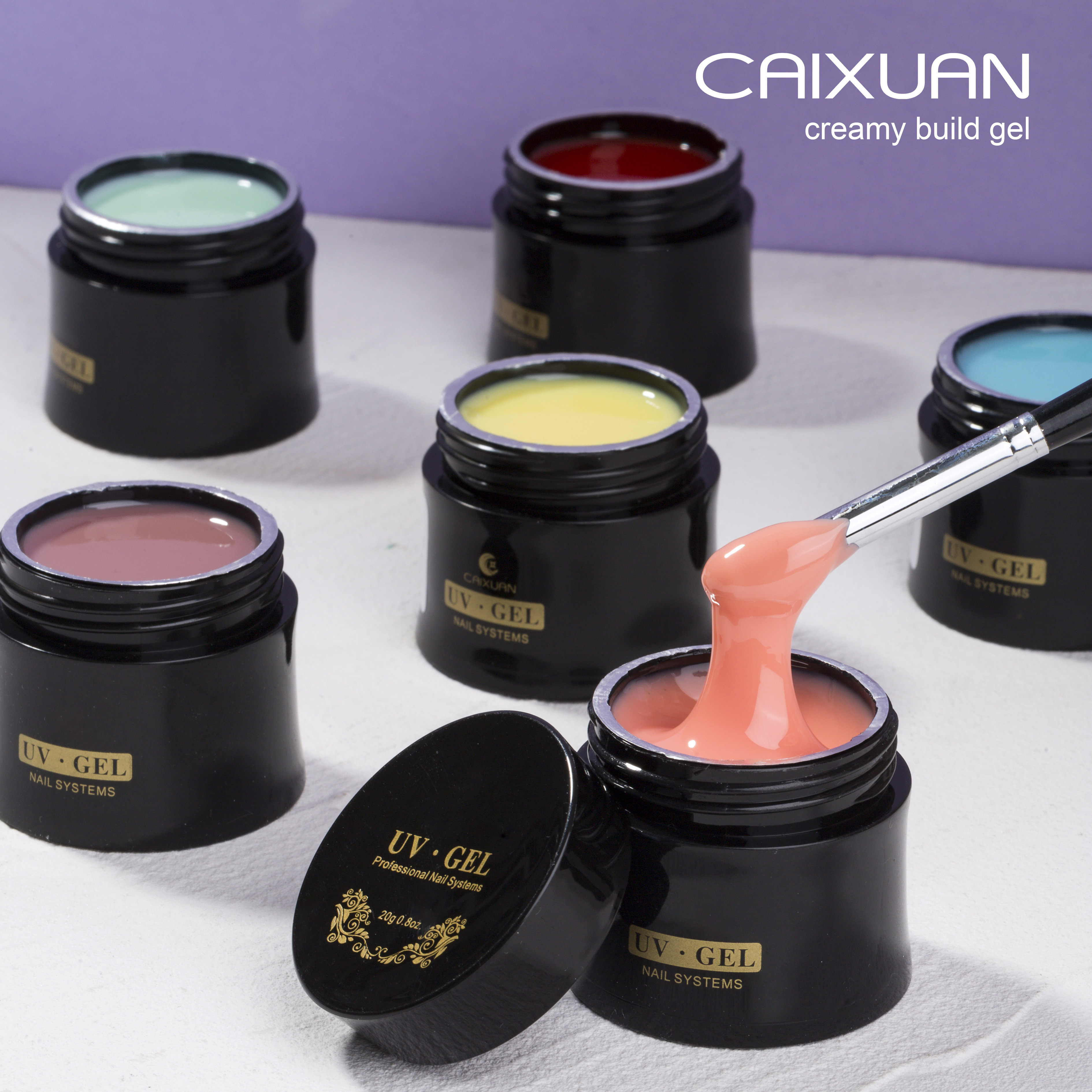 Caixuan High Quality Creamy Nail Building Gel 1kg Packing 48 Colors Hard Uv Gel For Nail Extension