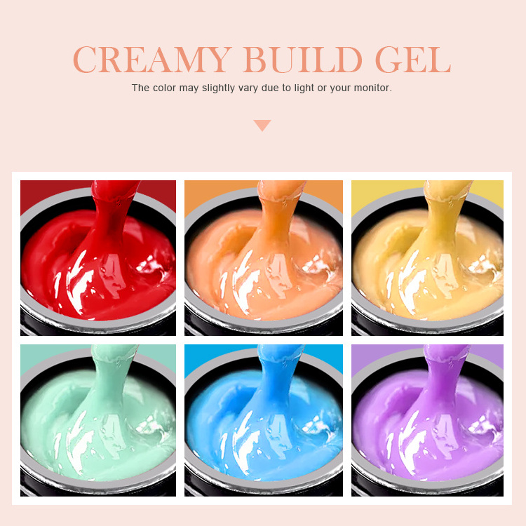 Caixuan High Quality Creamy Nail Building Gel 1kg Packing 48 Colors Hard Uv Gel For Nail Extension