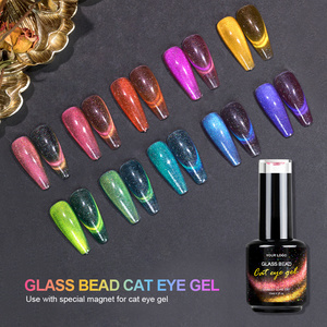 Private Label Glass Bead Cat Eye Gel Polish Magnetic 15ml Soak Off UV Nail Art