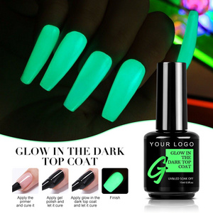 Caixuan   Free Sample Glow in the Dark Top Coat Private Label  UV Gel Nail Polish  Fluorescence