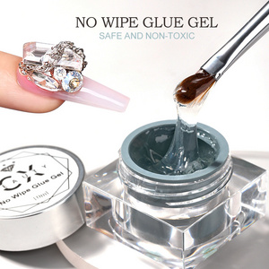 Caixuan No Wipe Rhinestone Gel, Nail Art Super Sticky No Wipe Glue Gel Stone Gel