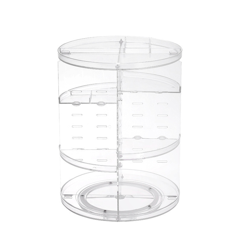 360 Degree 3 Layer Rotating Acrylic Makeup Organizer Cosmetic Display Stand Detachable Transparent Perfume Storage Case