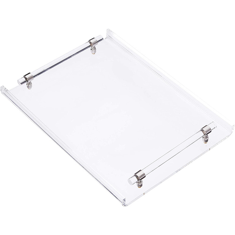 Handmade Clear Plastic Tray with Handle Insert PMMA Beer Tray Acrylic Serving Tray