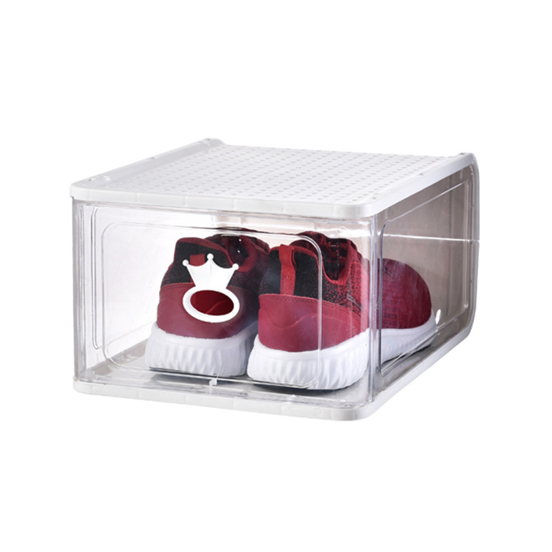 Custom production acrylic transparent shoe box Stackable sneaker box storage