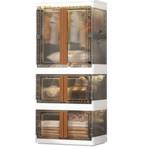 Household snack storage cabinets Free of installation clothes folding closet Multi-layer plastic storage cabinets