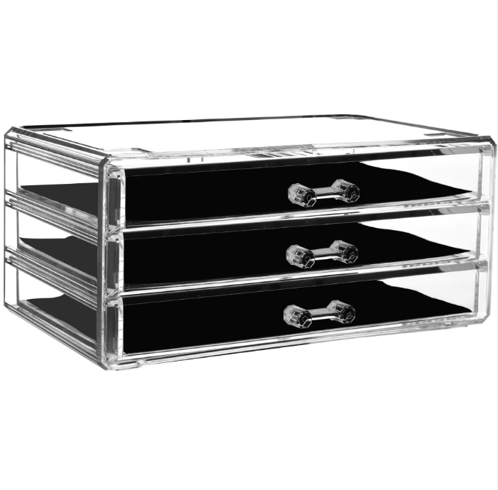 Makeup Co Acrylic Makeup Organizer Cube | 4 Drawers Storage Box for Vanity Tables Makeup Organizer Cosmetic Organizer Jewelry