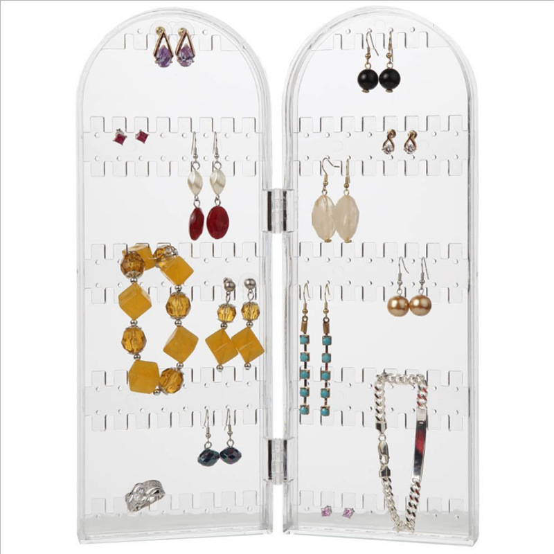 Acrylic Earrings Holder for Women  Fordable Screen Necklace Display Rack Hanging Jewelry Organizer Stand Organizer