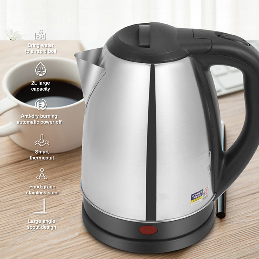 Cheap Price Fast Boil Auto Shut-off And Boil Dry Protection Stainless Steel Hotel Electric Kettle With 360 Degree Base