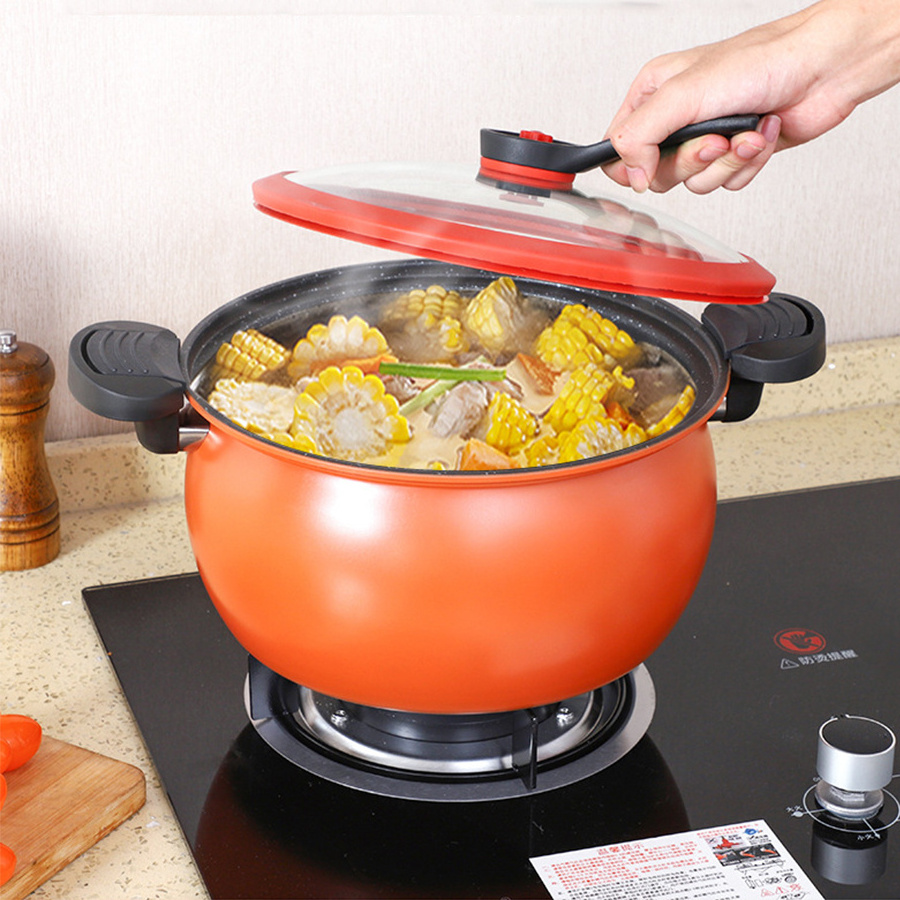 Chinese Professional Product Unique Safety Glass Lid Heavy Duty Nonstick Pan Meat Pressure Cookers For Kitchen