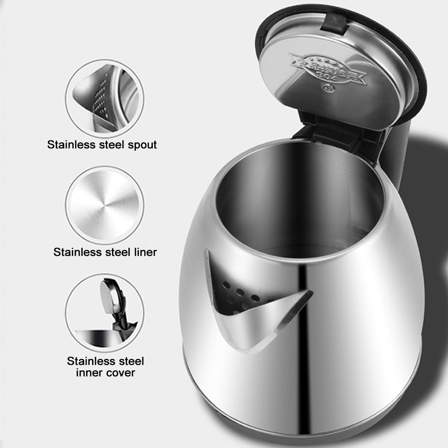 Large Capacity 1.8L 2L Portable Electric Fast Hot Tea Water Kettle Element 1500w Stainless Steel Electric Water Kettle