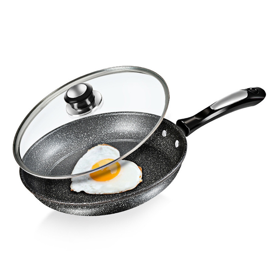 Heavy Duty Cast Iron Kitchen Induction Cooker Gas Maifan Stone Nonstick Frying Pan With Removable Handle