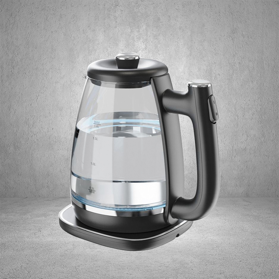 Custom Logo Boil-Dry Protection 220V 110V Clear Glass Electric Tea Kettles for Household Kitchen