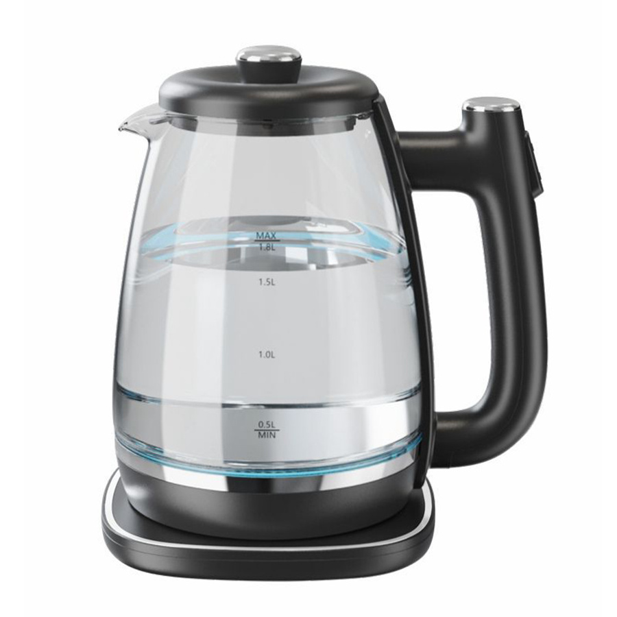 Custom Logo Boil-Dry Protection 220V 110V Clear Glass Electric Tea Kettles for Household Kitchen