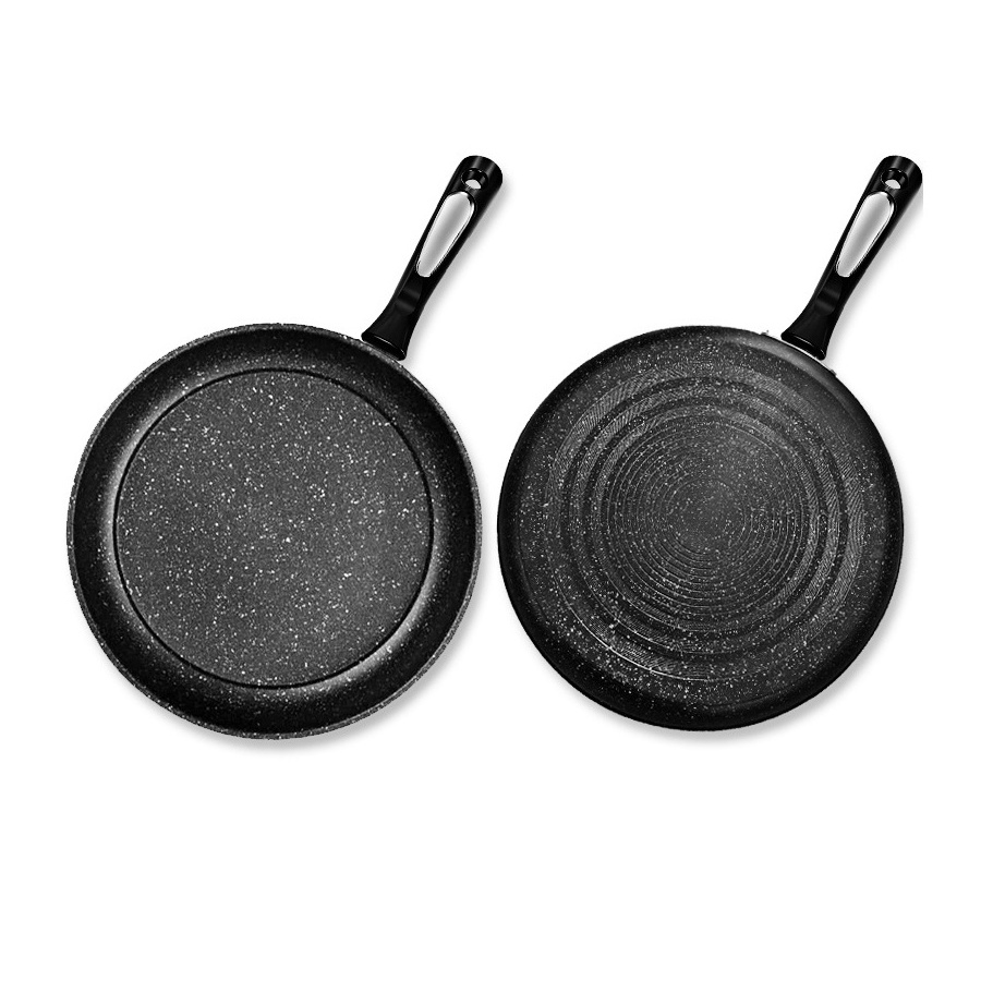 Heavy Duty Cast Iron Kitchen Induction Cooker Gas Maifan Stone Nonstick Frying Pan With Removable Handle