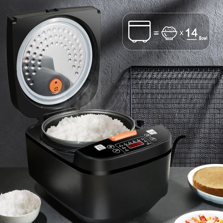 Household Kitchen Multi Purpose 5L Black Microwave Aluminium Non-stick Inner Pot Fast Intelligent Electric Rice Steam Cooker