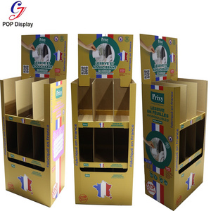 Custom Printed Pop Up Cleaning Product Display Rack Corrugated Cardboard Shelf  Laundry Detergent Floor Display Stand For Market