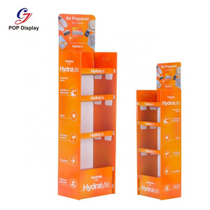 Custom Brand Print Cardboard Floor Display Shelves POP Retail Paper Display Riser For Medicine Health Product Pharmacy Drug Shop