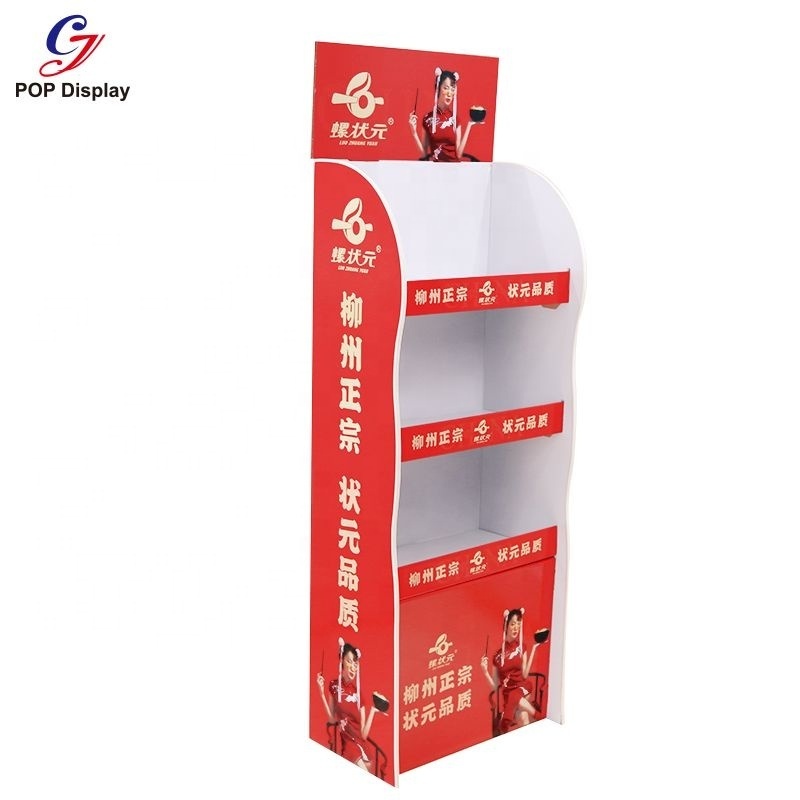 Customize Advertising Supermarket Equipment Cardboard Display Shelf Paper Stand Tower Rack For Beverage Promotional Display Unit